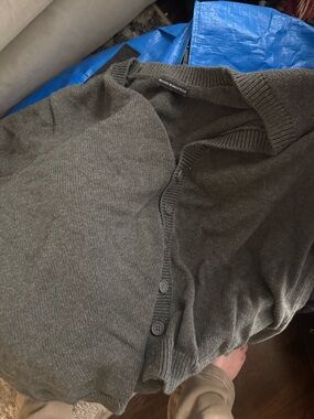 Tommy Hilfiger Men's Olive Button-Up Cardigan Sweater